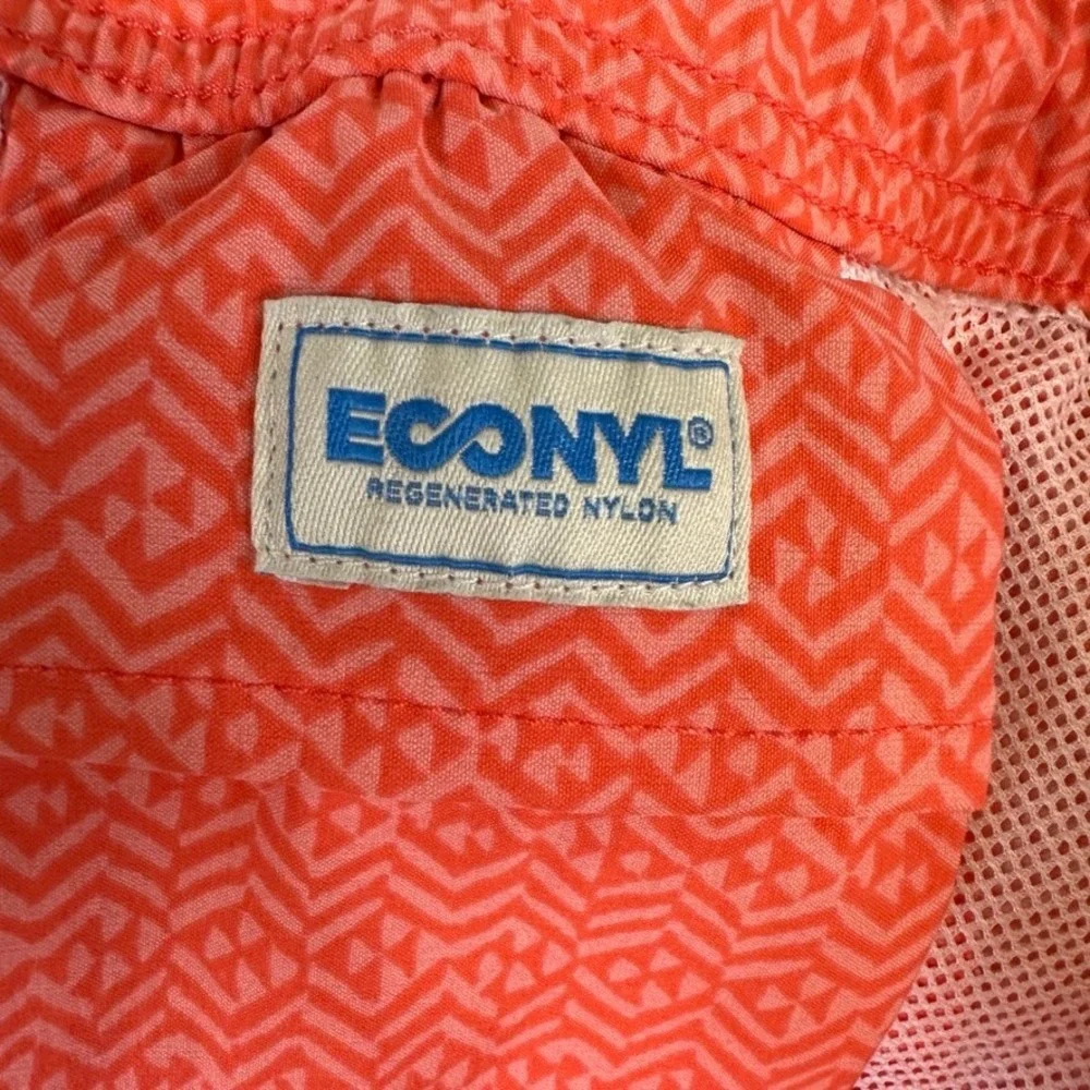 J.Crew Mens XXL Orange Geometric Econyl Regenerated Nylon Swim Trunks 6 Inch